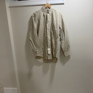 Ralph Lauren Men's Medium Beige Long Sleeve Button Up Shirt